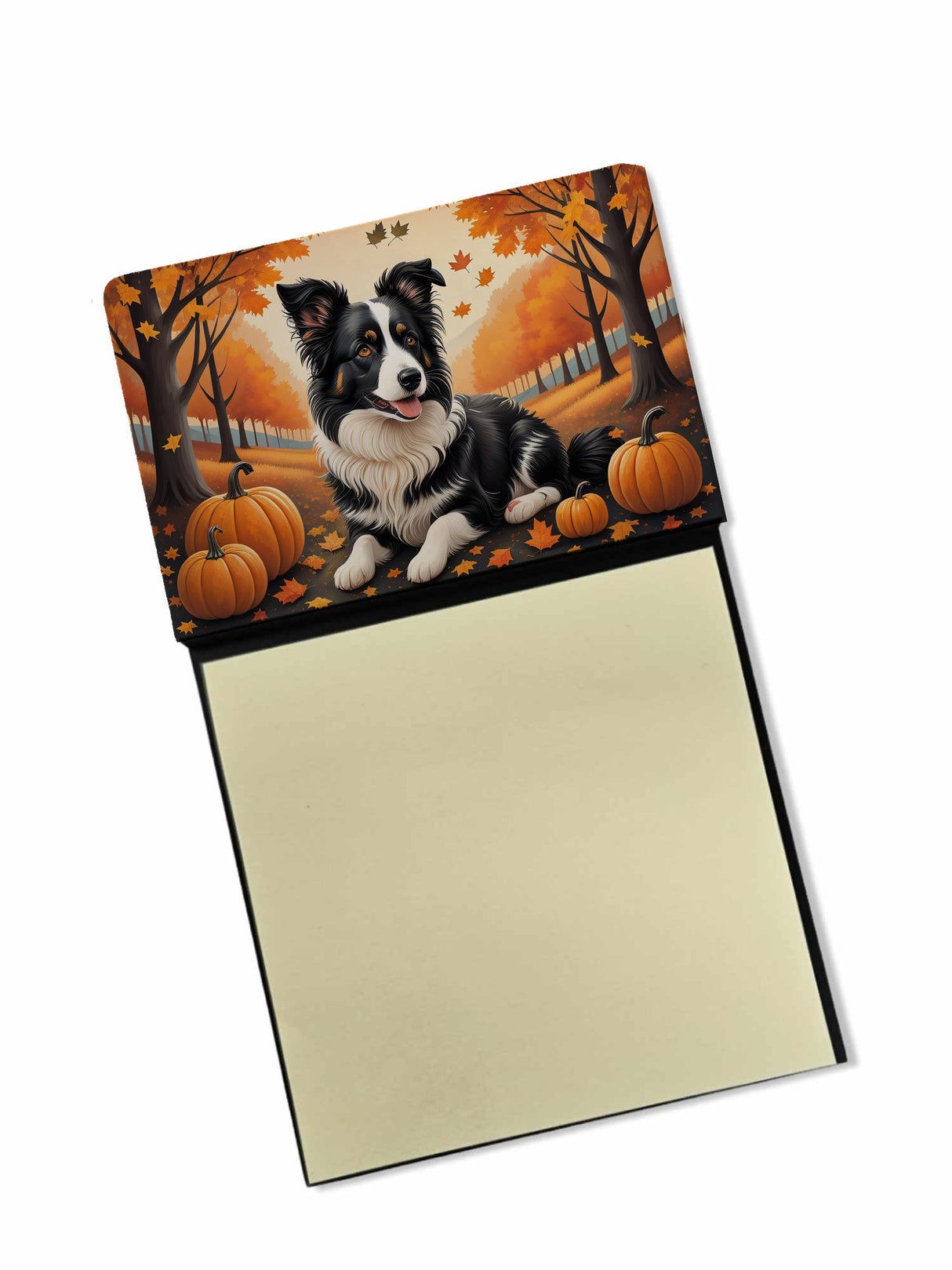 Border Collie Fall Sticky Note Holder by Caroline's Treasures