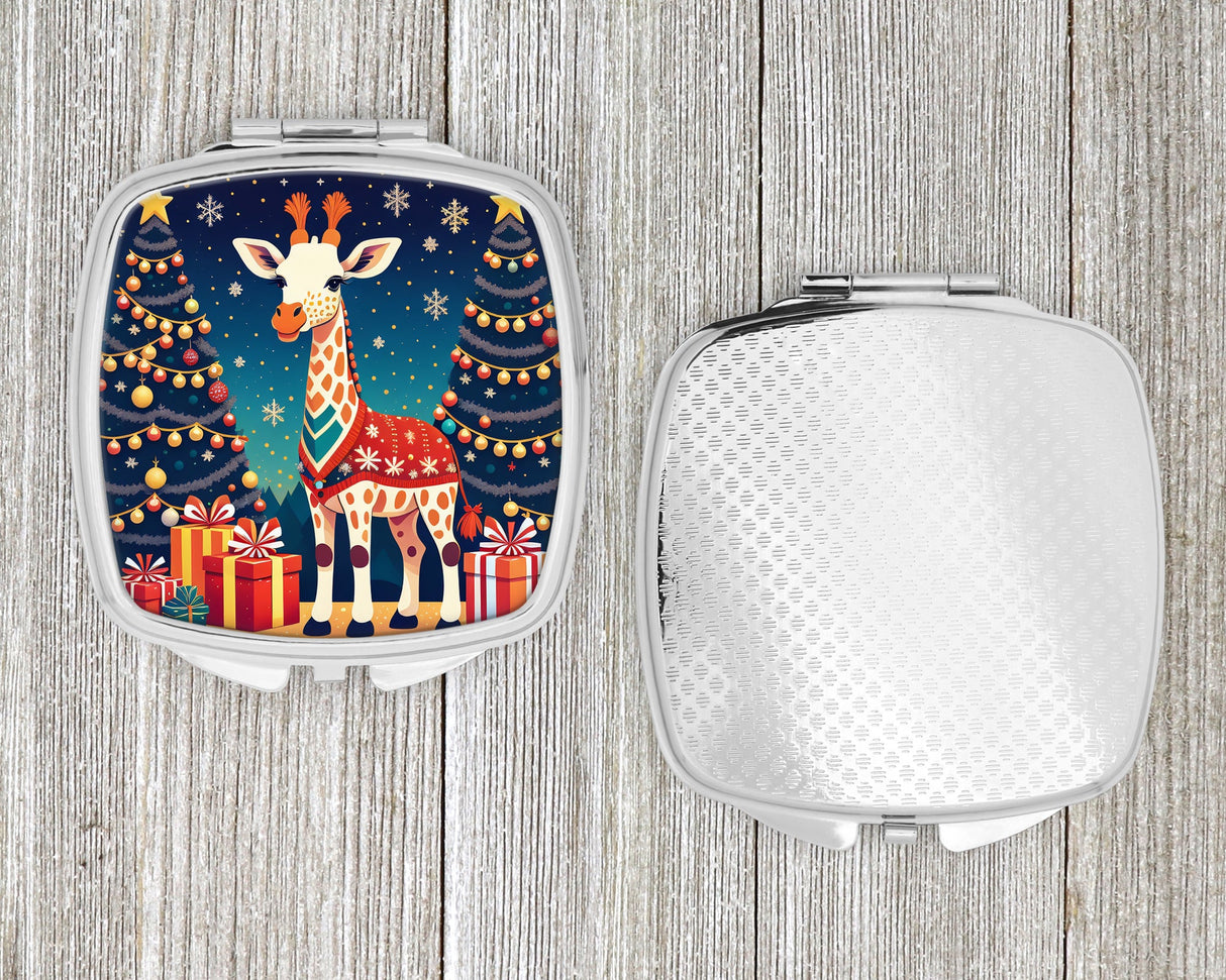 Giraffe Christmas Compact Mirror by Caroline's Treasures