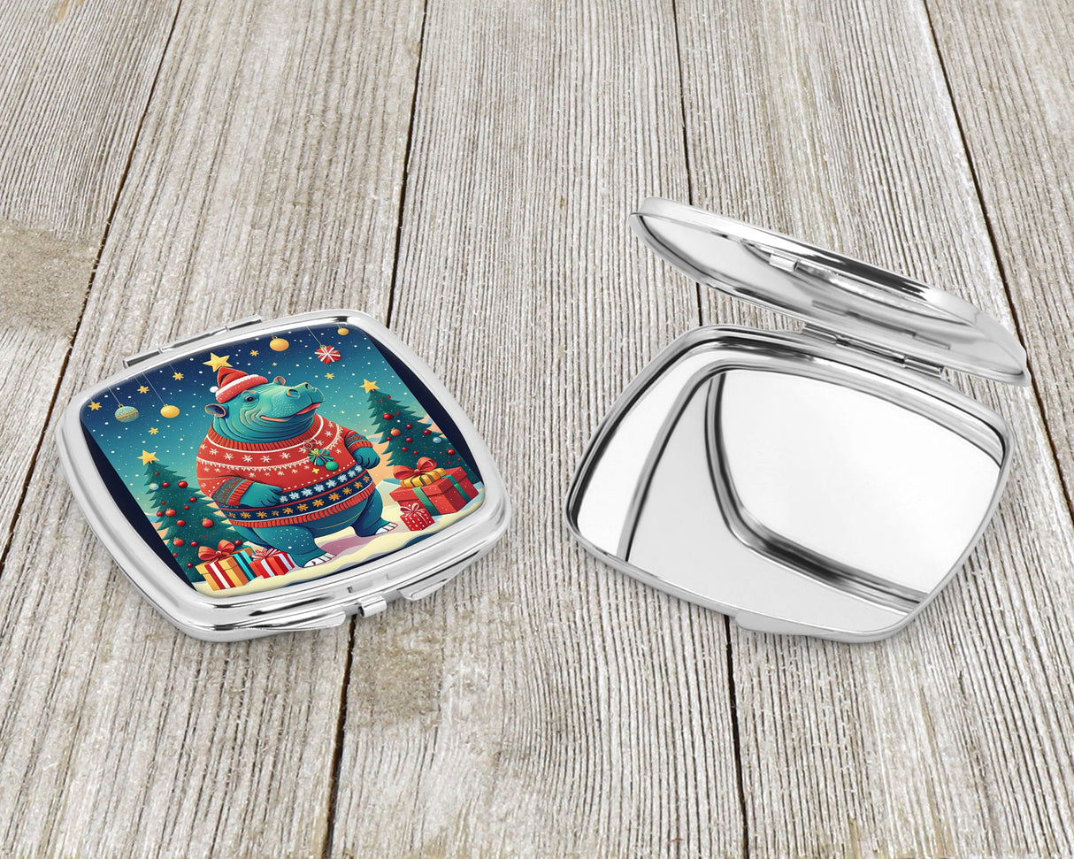 Hippopotamus Christmas Compact Mirror by Caroline's Treasures