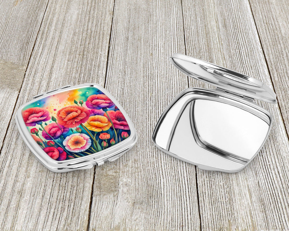 Colorful Carnations Compact Mirror by Caroline's Treasures