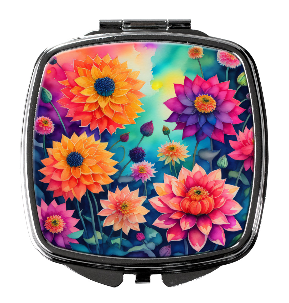 Colorful Dahlias Compact Mirror by Caroline's Treasures