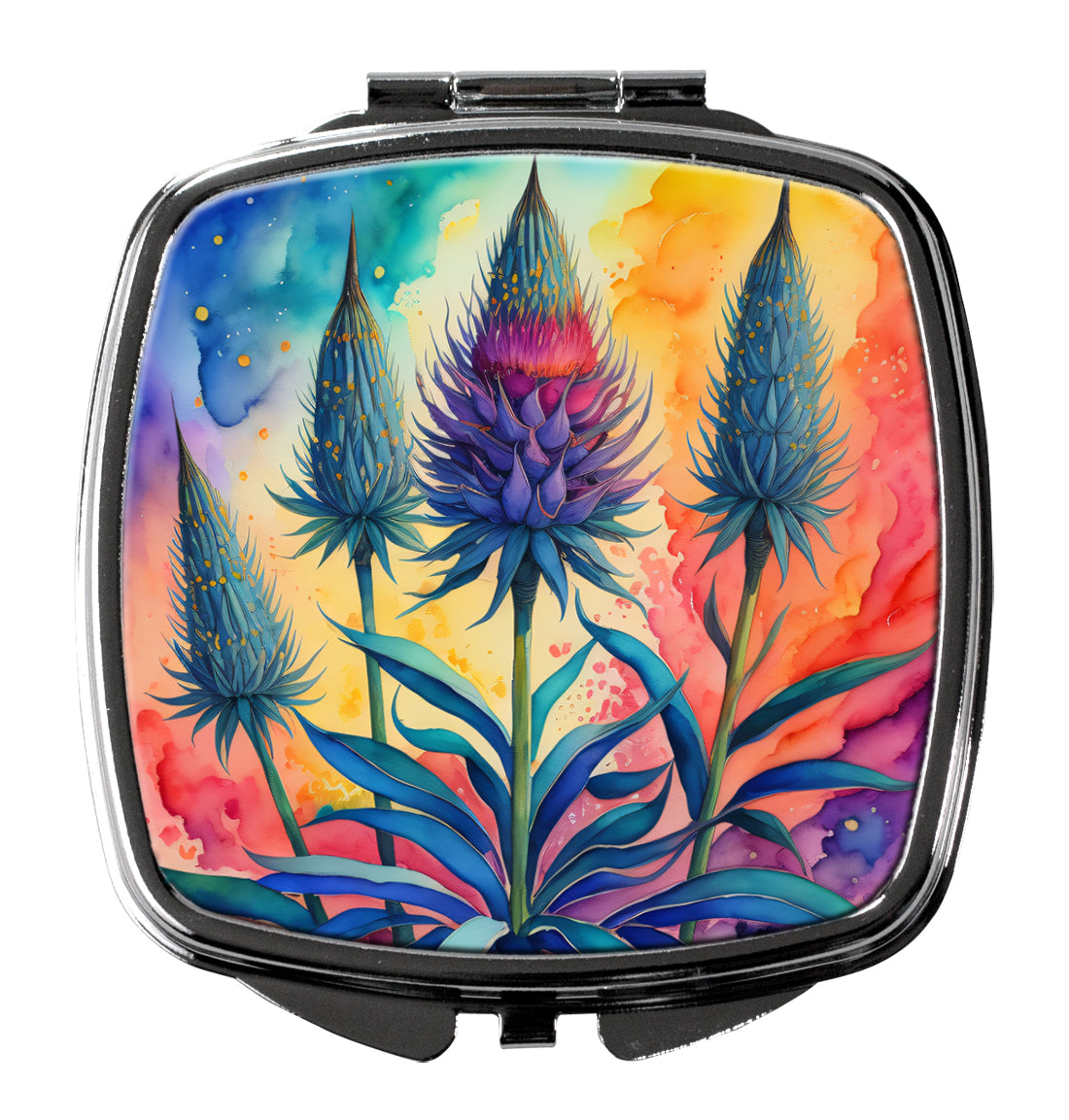 Colorful Eryngium Compact Mirror by Caroline's Treasures