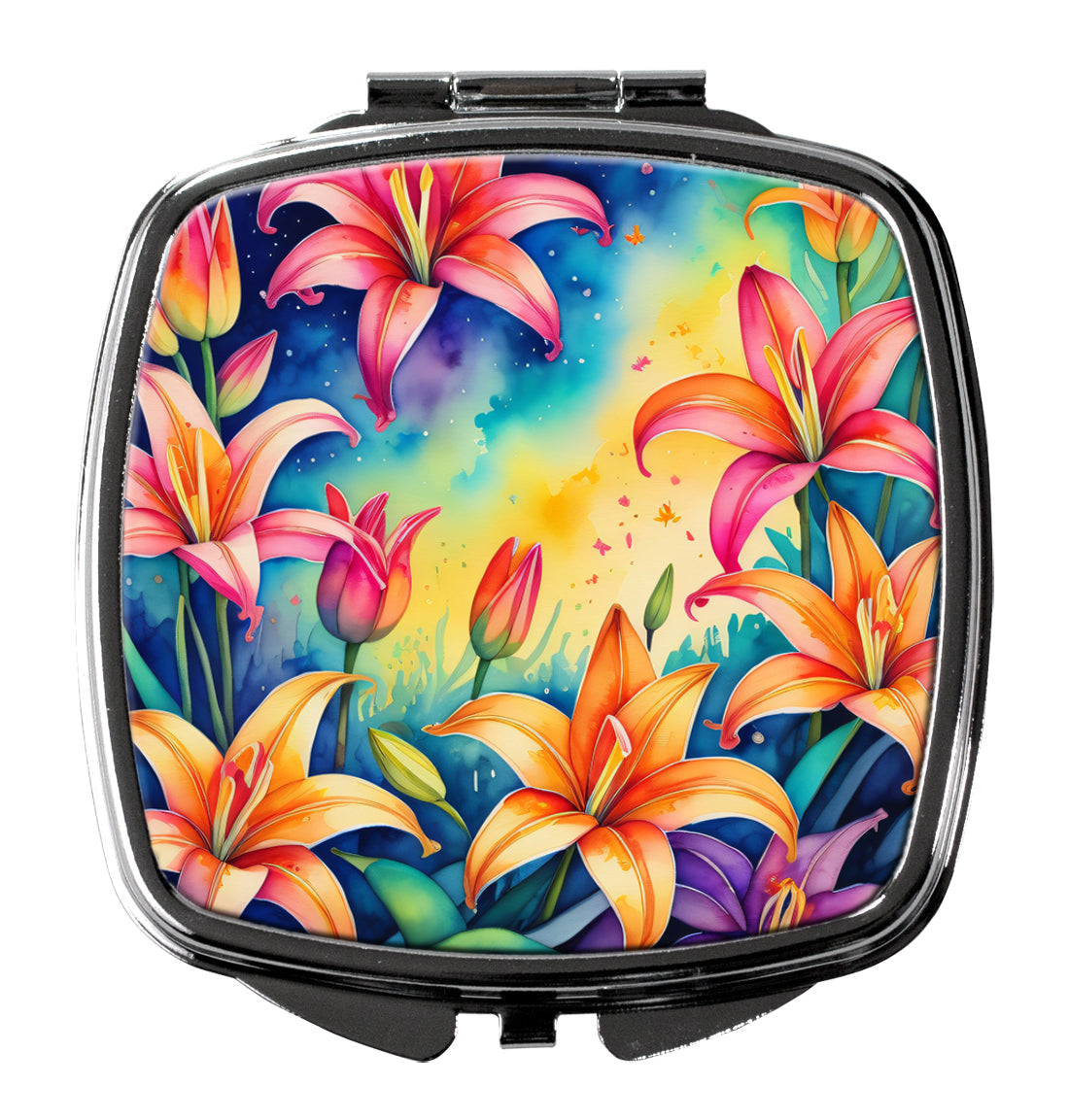 Colorful Lilies Compact Mirror by Caroline's Treasures