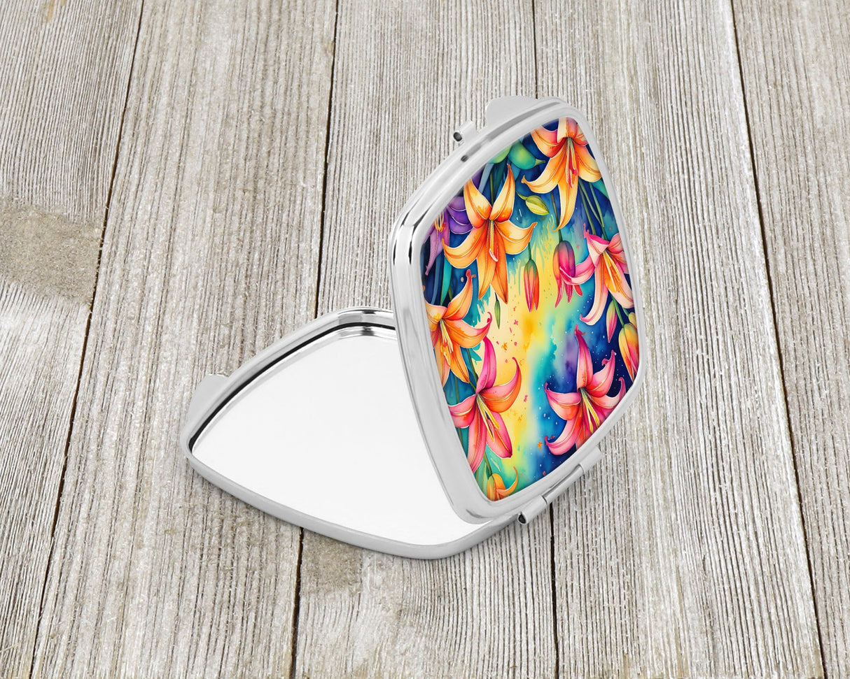 Colorful Lilies Compact Mirror by Caroline's Treasures