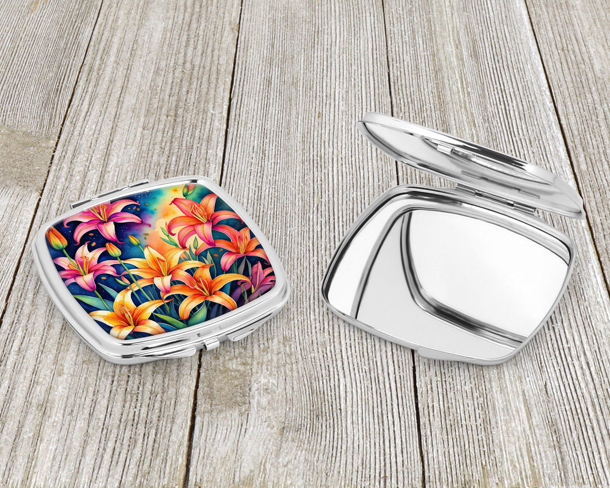 Colorful Lilies Compact Mirror by Caroline's Treasures