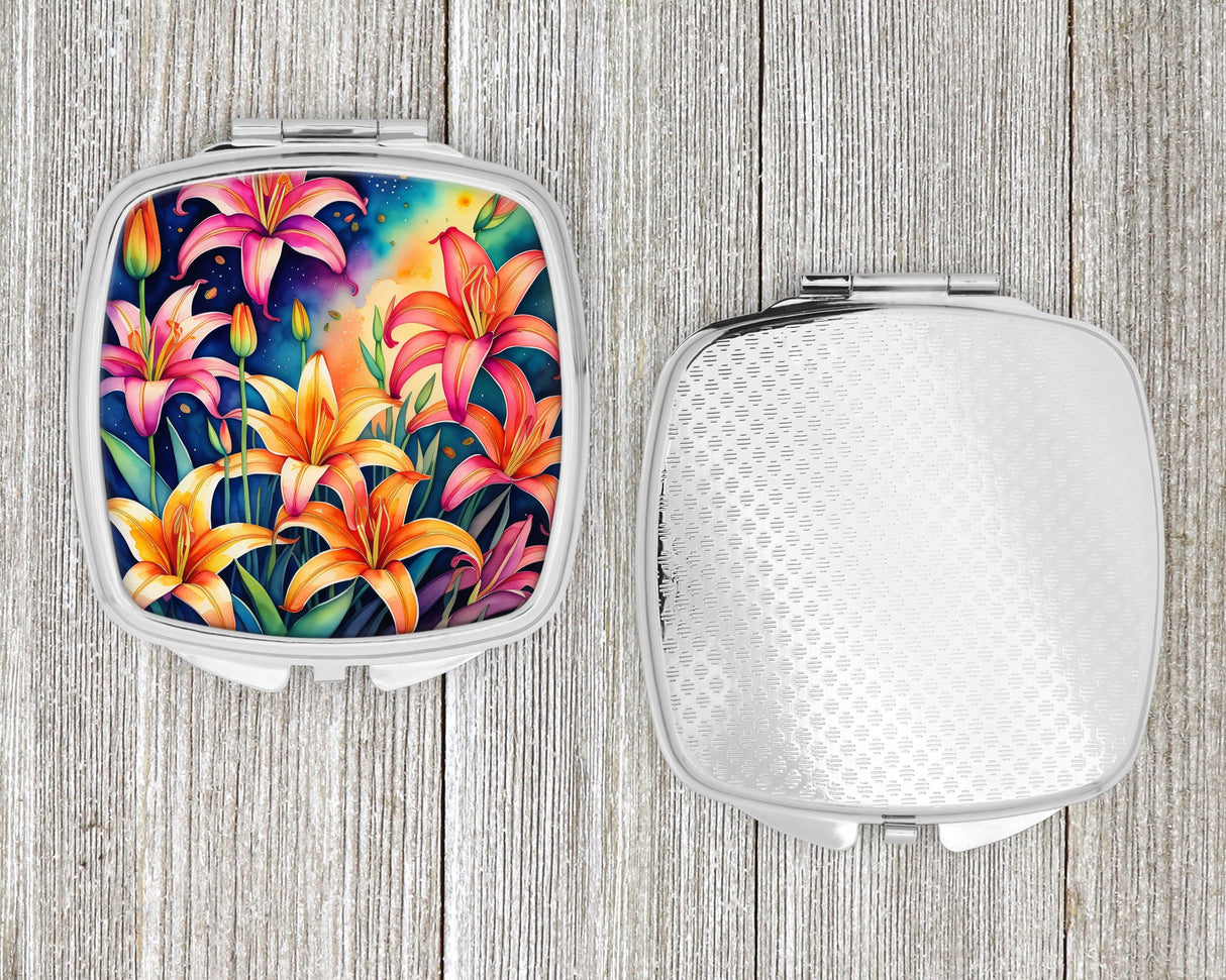 Colorful Lilies Compact Mirror by Caroline's Treasures