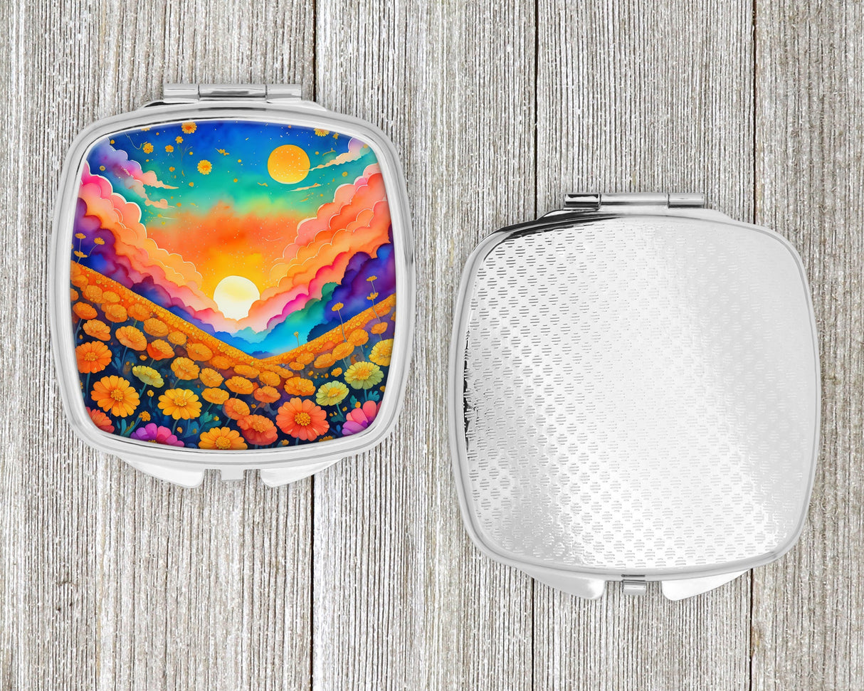 Colorful Marigolds Compact Mirror by Caroline's Treasures