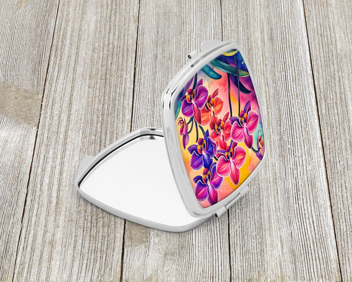 Colorful Orchids Compact Mirror by Caroline's Treasures