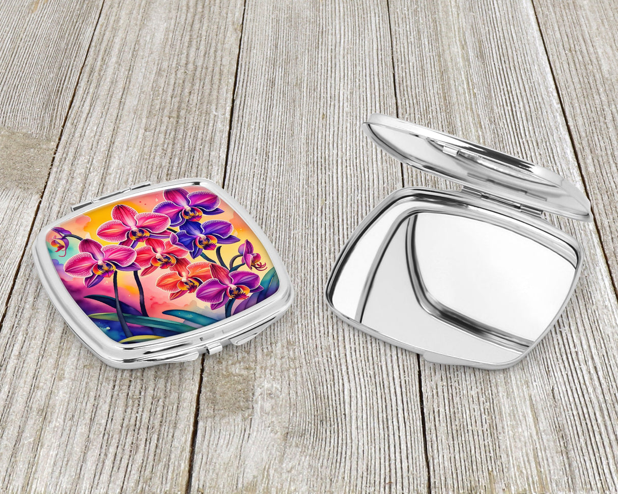 Colorful Orchids Compact Mirror by Caroline's Treasures