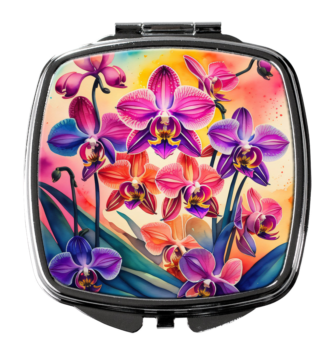 Colorful Orchids Compact Mirror by Caroline's Treasures