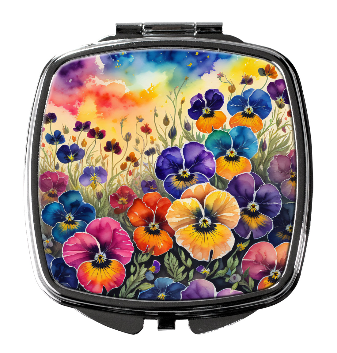 Colorful Pansies Compact Mirror by Caroline's Treasures