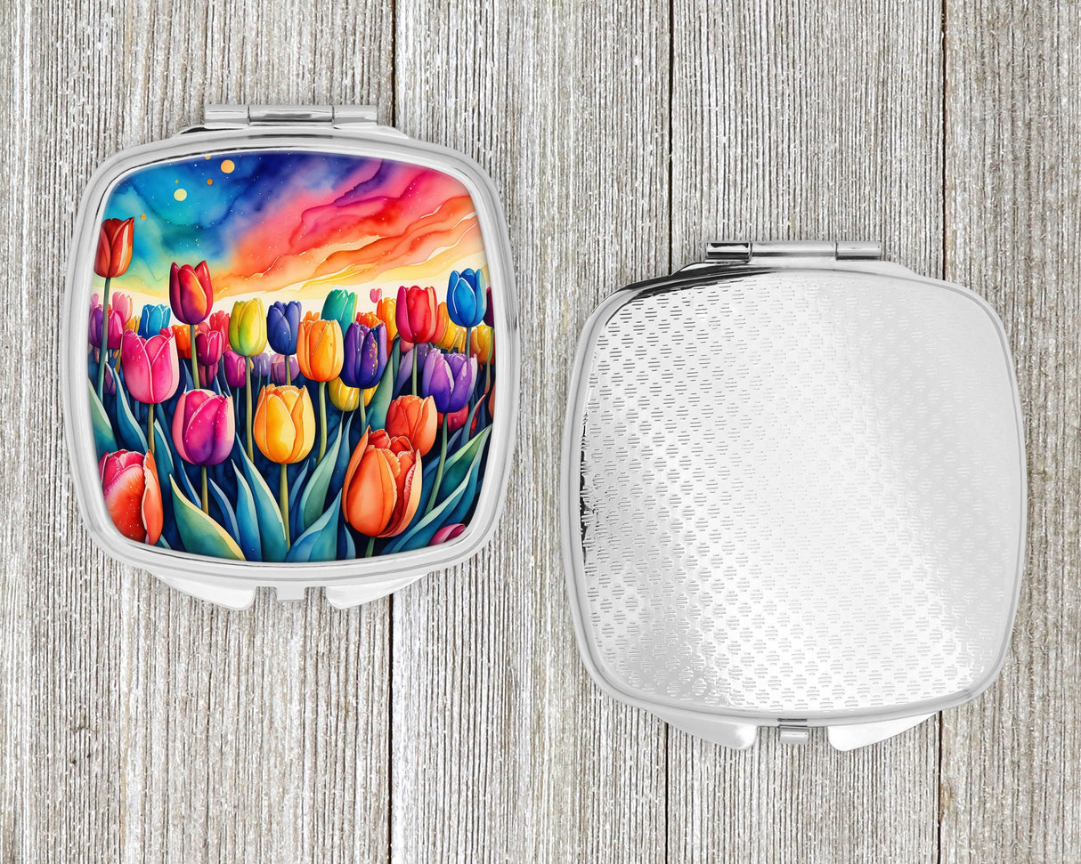 Colorful Tulips Compact Mirror by Caroline's Treasures