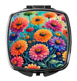 Colorful Zinnias Compact Mirror by Caroline's Treasures