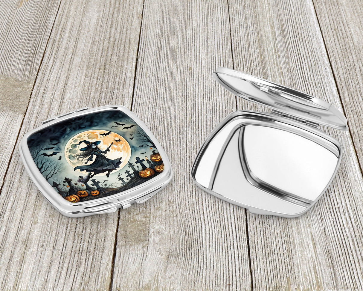 Flying Witch Spooky Halloween Compact Mirror by Caroline's Treasures