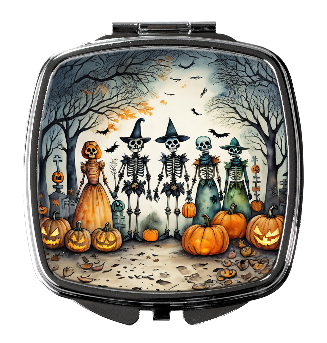 Calacas Skeletons Spooky Halloween Compact Mirror by Caroline's Treasures