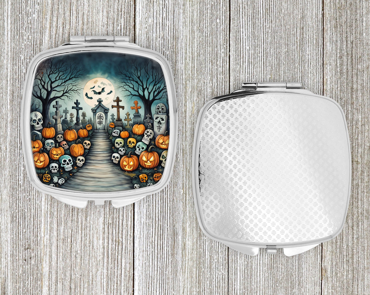 Calaveras Sugar Skulls Spooky Halloween Compact Mirror by Caroline's Treasures