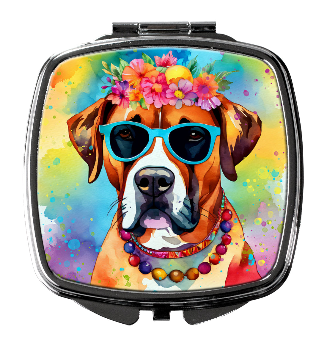 Boxer Hippie Dawg Compact Mirror by Caroline's Treasures