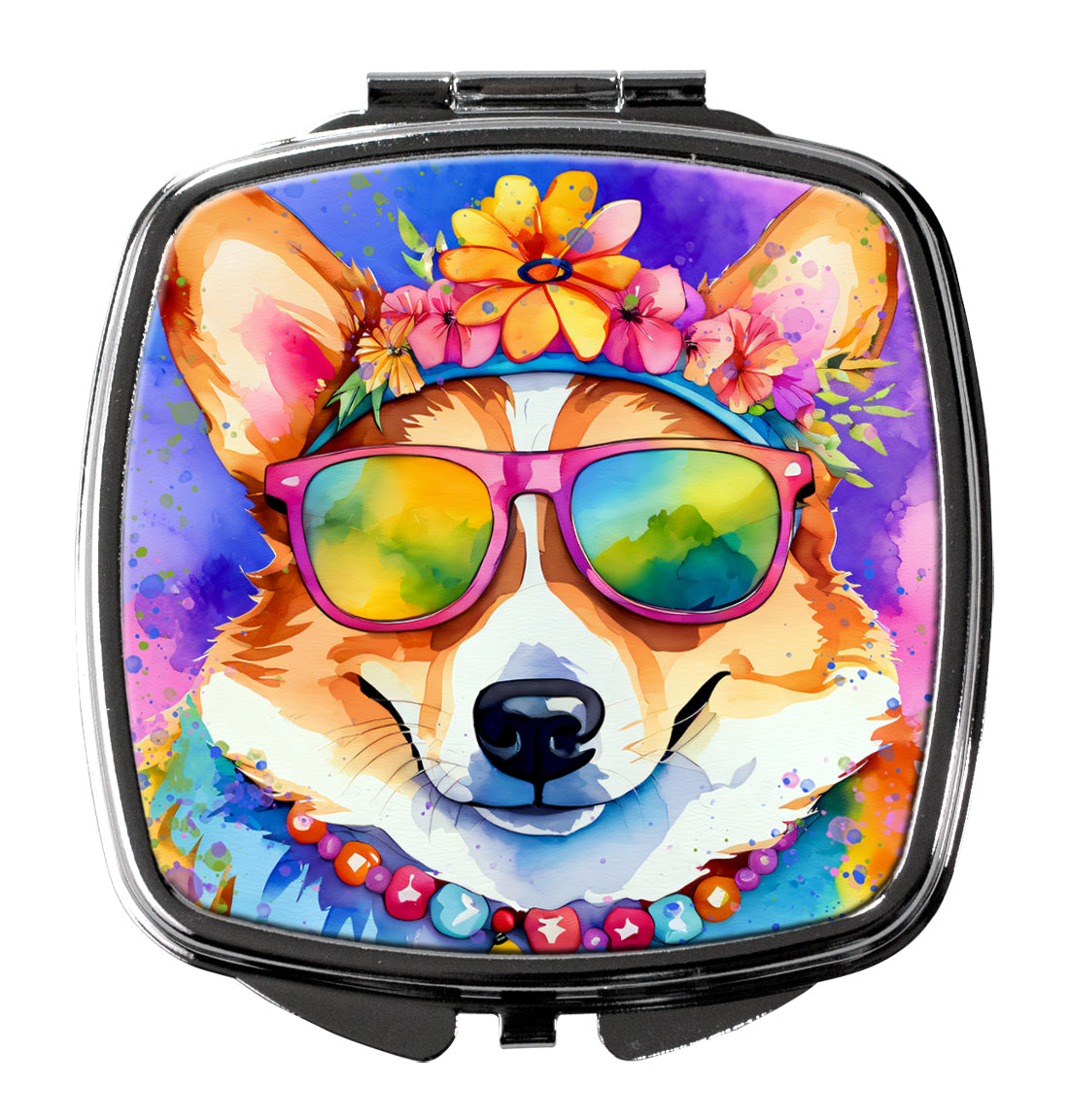 Corgi Hippie Dawg Compact Mirror by Caroline's Treasures