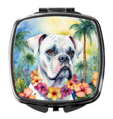 White Boxer Luau Compact Mirror by Caroline's Treasures