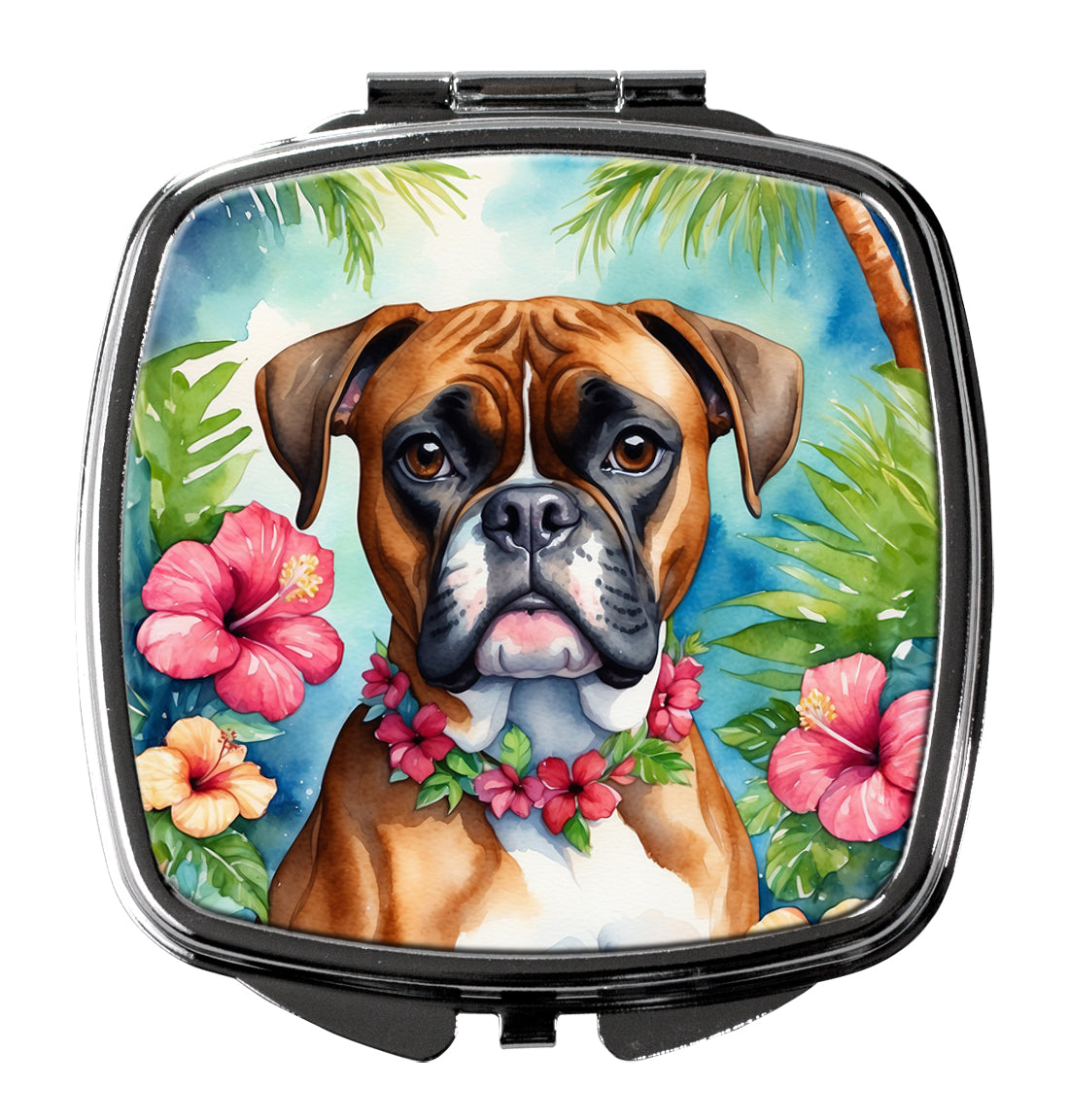 Boxer Luau Compact Mirror by Caroline's Treasures