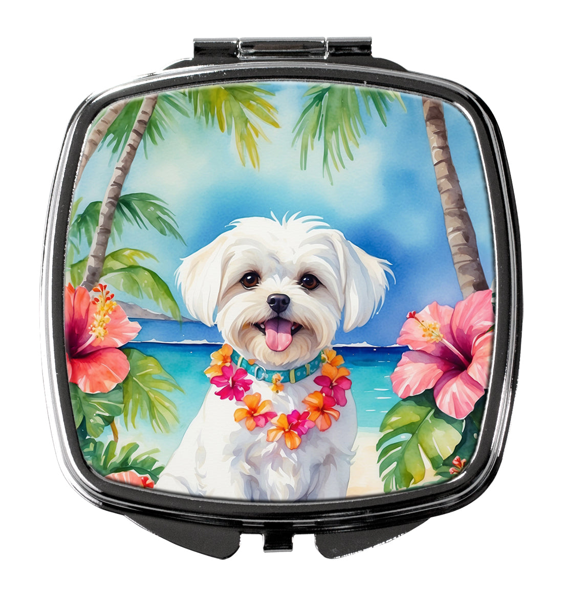 Maltese Luau Compact Mirror by Caroline's Treasures