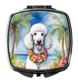 White Poodle Luau Compact Mirror by Caroline's Treasures