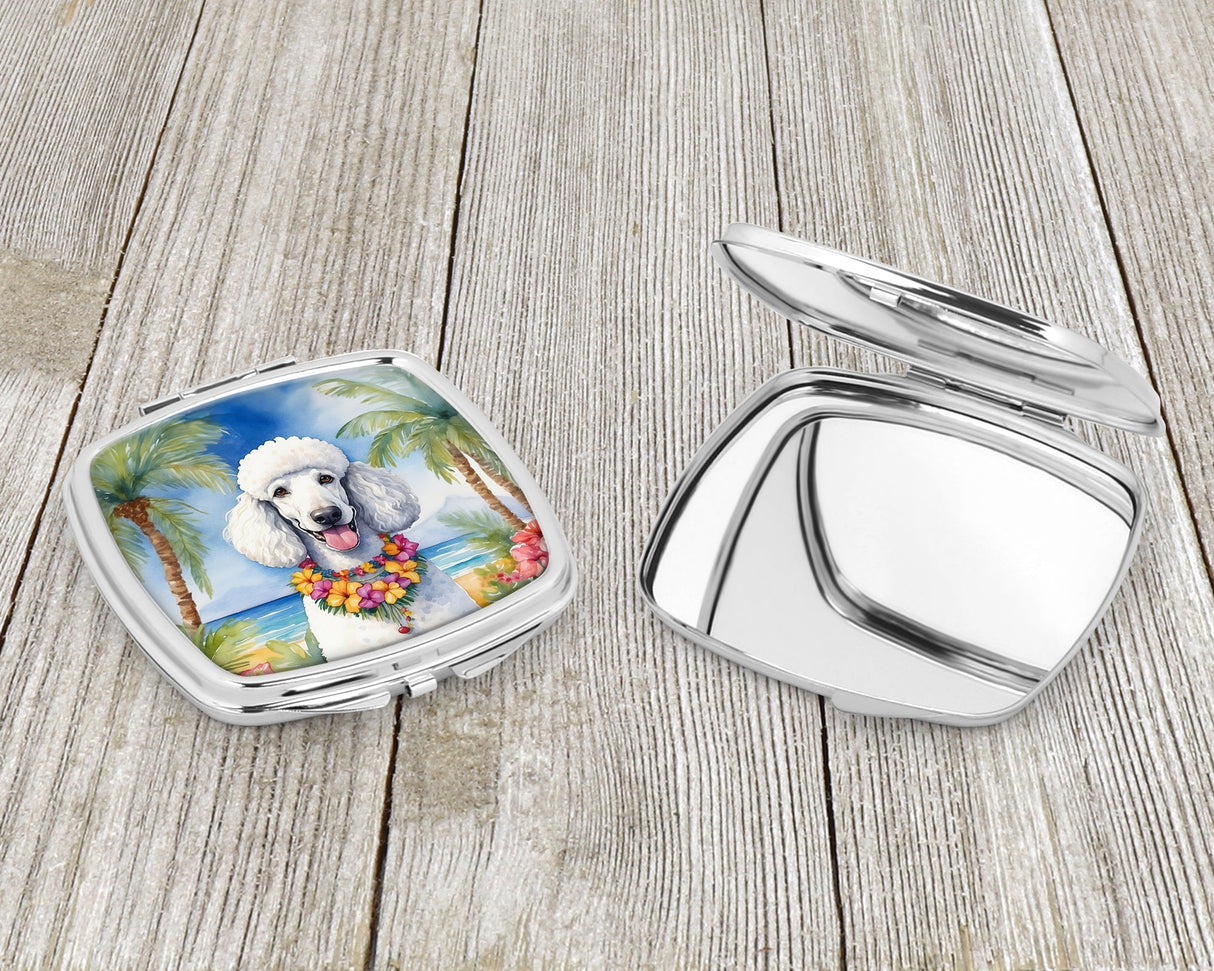 White Poodle Luau Compact Mirror by Caroline's Treasures