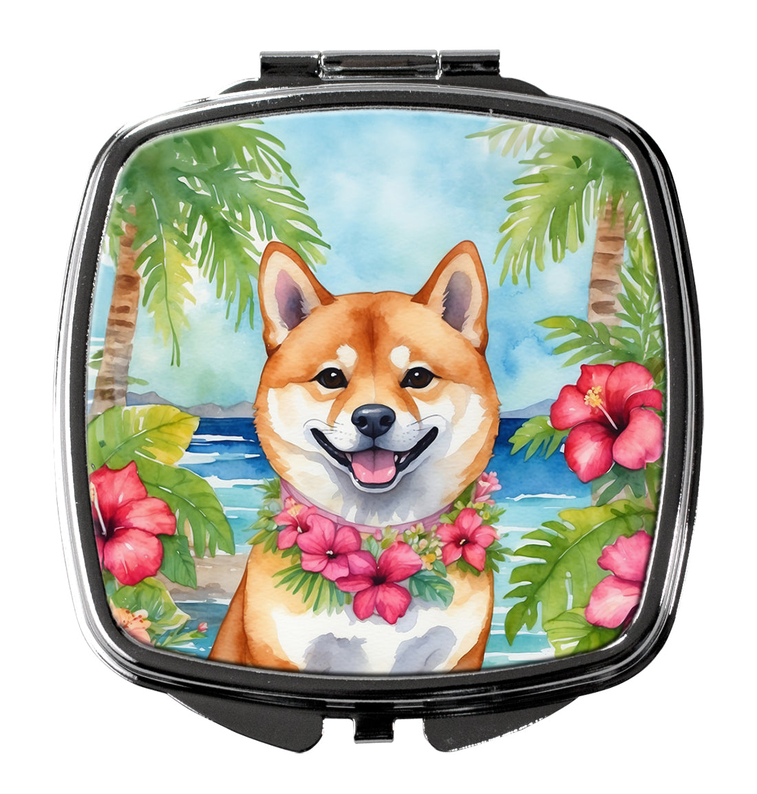 Shiba Inu Luau Compact Mirror by Caroline's Treasures