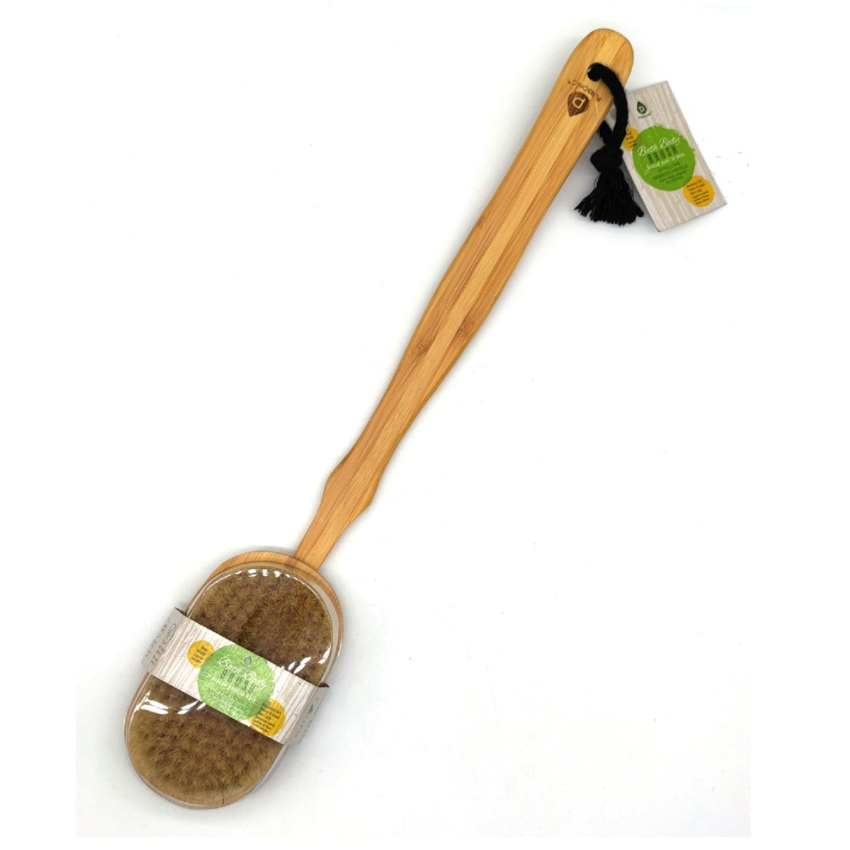 Bath Body Brush With Long Bamboo Handle by Pursonic