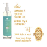 Nourishing Beauty Bundle: Fractionated Coconut Oil (16 Oz) & Boar Bristle Bath Brush by Pursonic