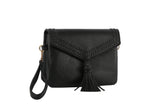 Whipstitching detail tassel front flap crossbody by hfstylish