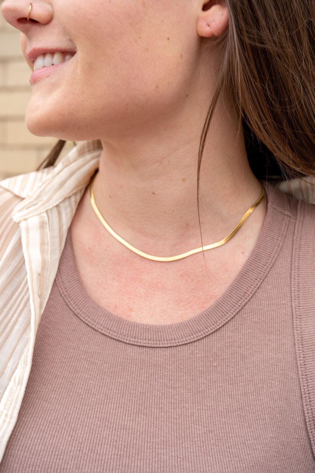 Luxe Gold Delicate Herringbone Chain - 16" by Spiffy & Splendid