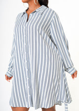 Plus Size Lace Trim Wrapped Shirt Dress in Ditsy Gingham by Shop at Konus