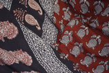 Red and Black Paisely Design Hand Block Printed Naturally Dyed Textiles by OMSutra