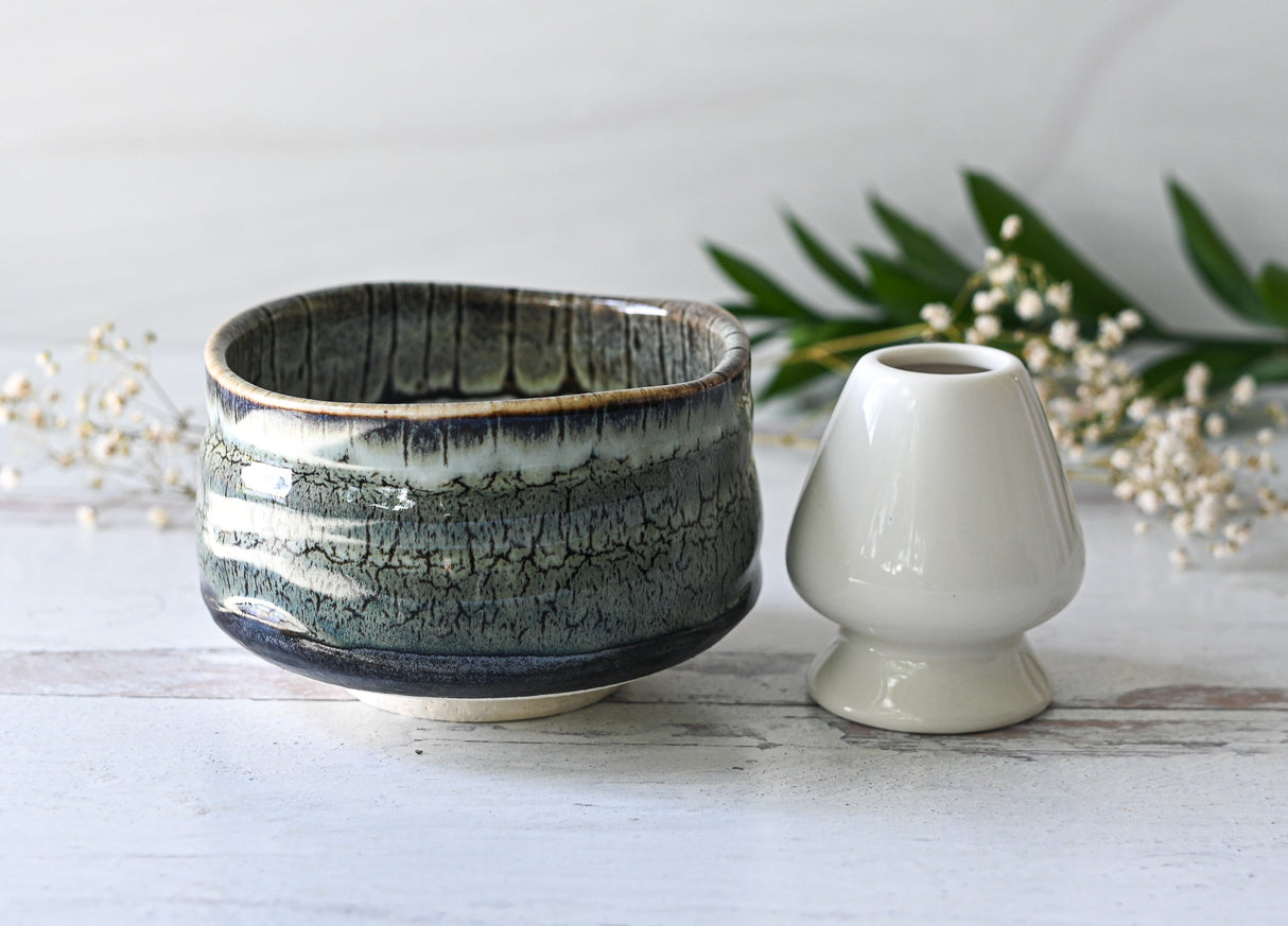 Grey Tenmoku Matcha Set by Aprika Life