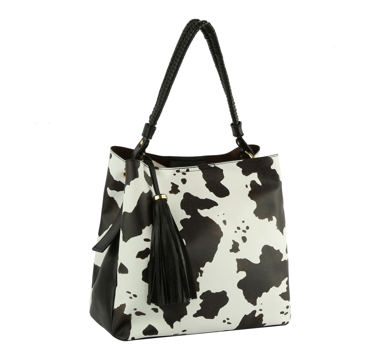 Women Cow Printed Satchel Bag Tote Purse by hfstylish