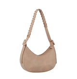 Buckle detailed half moon shoulder bag by hfstylish