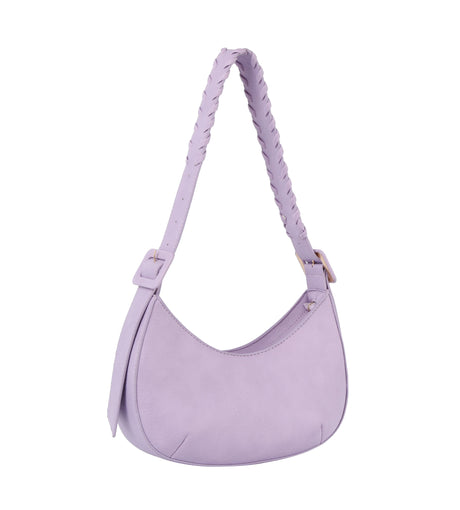 Buckle detailed half moon shoulder bag by hfstylish