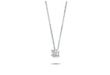 Dainty Solitaire Necklace 14k White Gold by VicStoneNYC Fine Jewelry