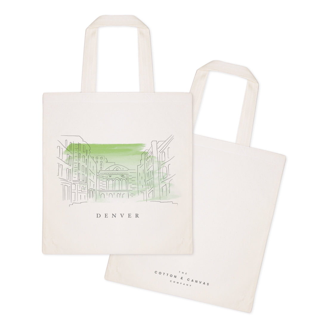 Denver Cityscape Cotton Canvas Tote Bag by The Cotton & Canvas Co.