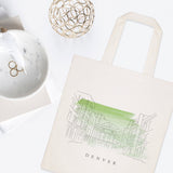 Denver Cityscape Cotton Canvas Tote Bag by The Cotton & Canvas Co.