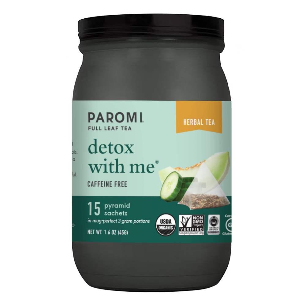 Organic Detox With Me Herbal Tea, Caffeine Free, in Pyramid Tea Bags by Paromi Tea