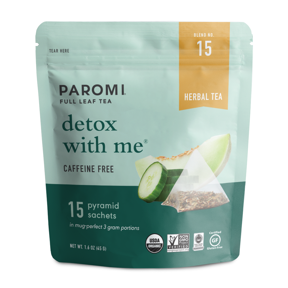 Organic Detox With Me Herbal Tea, Caffeine Free, in Pyramid Tea Bags by Paromi Tea