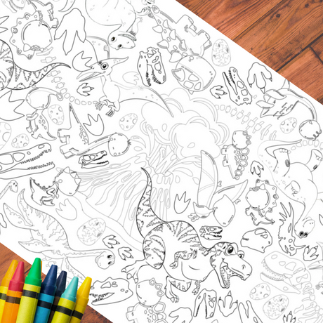 Dinosaur Coloring Tablecloth by Creative Crayons Workshop