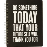 Do Something Today That Your Future Self Will Thank You For Spiral Notebook | Dot Print on Back Cover | 9" x 7" | 120 Lined Pages by The Bullish Store