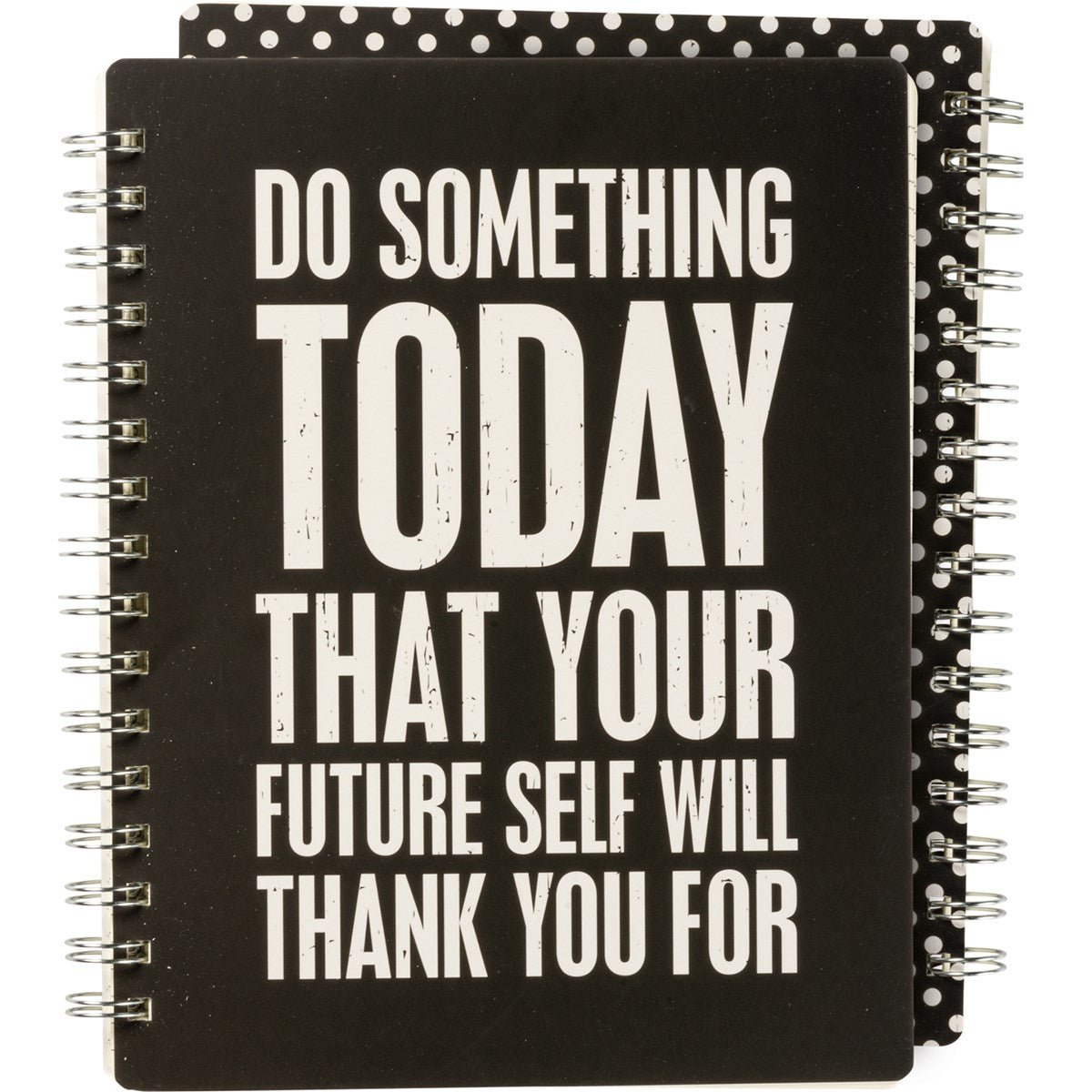 Do Something Today That Your Future Self Will Thank You For Spiral Notebook | Dot Print on Back Cover | 9" x 7" | 120 Lined Pages by The Bullish Store