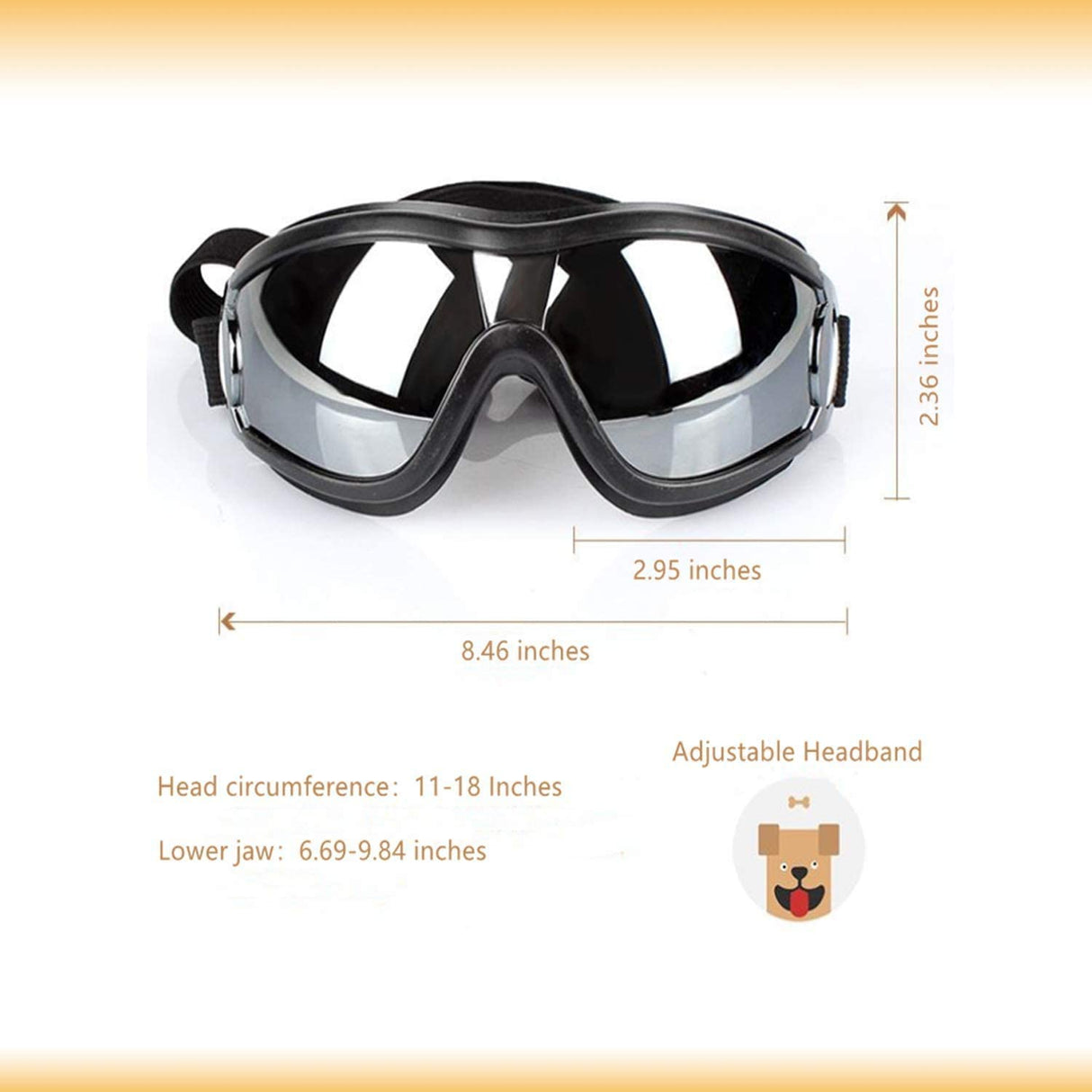 Dog Sunglasses/Goggles, Pet Glasses with Adjustable Strap for Medium or Large Dogs _mkpt44 by Js House