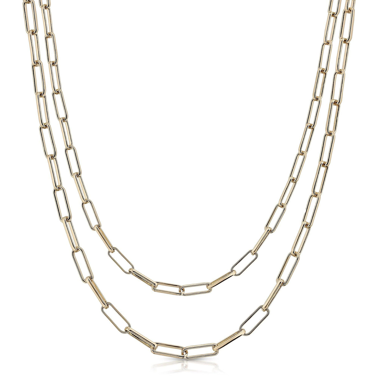 Double Elongated Link Chain Necklace by eklexic jewelry