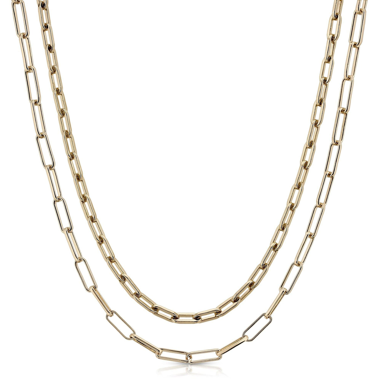 Double Medium & Elongated Link Chain Necklace by eklexic jewelry