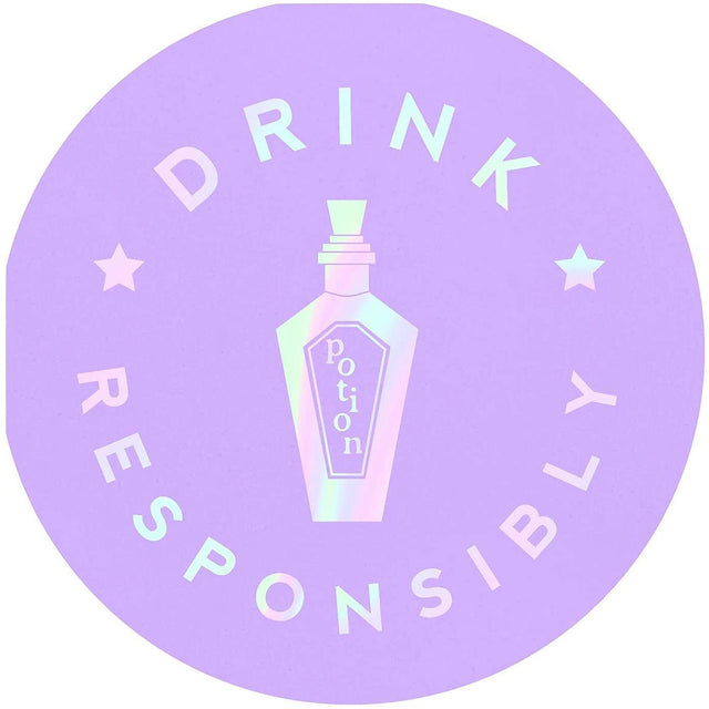 Drink Responsibly Silver Iridescent Potion Round Party/Beverage/Cocktail Napkins by The Bullish Store - Vysn